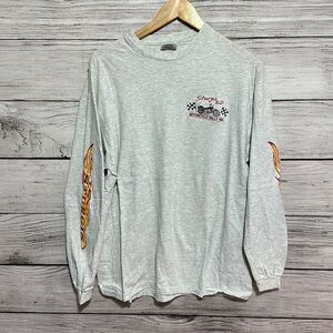 Vintage 1994 Sturgis Motorcycle Rally Long Sleeve Flame Hanes Beefy Large Shirt